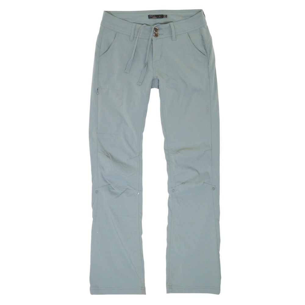 prAna Halle Roll Up Hiking Cargo Pants Women 2 Low Rise Stretch Gorp Sage Nylon